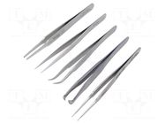 Set of tweezers; for precision works; 5pcs. WELLER