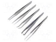 Tweezers-set; for precision works; 5pcs. WELLER