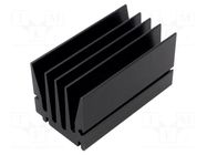 Heatsink: extruded; grilled; black; L: 100mm; W: 54mm; H: 55mm FISCHER ELEKTRONIK