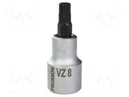 Socket; 12-angles,socket spanner; Size: VZ8; 1/2"; 55mm PROXXON
