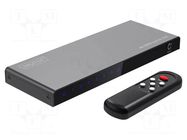 Switch; HDCP 2.2,HDMI 2.1; black; Out: HDMI socket DIGITUS