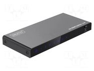 Splitter; HDCP 2.2,HDMI 2.0; black; Out: HDMI socket x4; metal DIGITUS