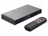 Switch; HDCP 2.2,HDMI 2.0; black; Out: HDMI socket DIGITUS