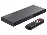 Switch; HDCP 2.2,HDMI 2.0; black; Out: HDMI socket DIGITUS