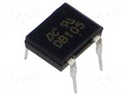 Bridge rectifier: single-phase; 600V; If: 1A; Ifsm: 50A; DB-1; THT DC COMPONENTS
