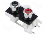 Connector: RCA; socket; female; double; angled 90°; THT CLIFF