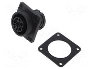 Connector: circular; 696; 60V,400V; 3A,25A; PIN: 8(4+4); socket BINDER
