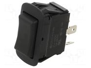 ROCKER; DPDT; Pos: 3; (ON)-OFF-(ON); 10A/250VAC; 21A/14VDC; black SWITCH COMPONENTS