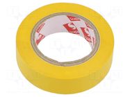 Tape: electrical insulating; W: 15mm; L: 10m; Thk: 0.13mm; yellow SCAPA