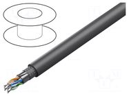 Wire; Alpha Essential C&C; 25x2x22AWG; PVC; dark grey; 300V; 305m ALPHA WIRE