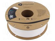 Filament: ABS; 1.75mm; white; 245÷265°C; 1kg; Table temp: 90÷100°C POLYMAKER