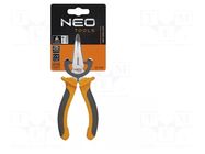 Pliers; curved,half-rounded nose,universal,elongated; 200mm NEO TOOLS