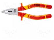 Pliers; insulated,universal; 160mm; Chrom-vanadium steel NEO TOOLS