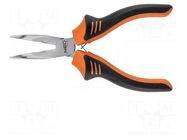 Pliers; curved,half-rounded nose,universal,elongated; 160mm NEO TOOLS