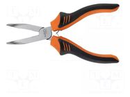 Pliers; curved,half-rounded nose,universal,elongated; 180mm NEO TOOLS