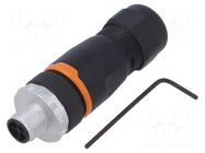 Connector: M12; plug; PIN: 4; male; S code-Power; for cable; IP67 LAPP