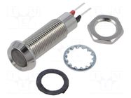 Indicator: LED; recessed; red; 5÷6VDC; Ø8.1mm; IP67; connectors MARL