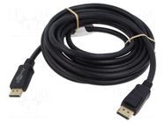 Cable; DisplayPort plug,both sides; PVC; Len: 5m; black; Core: CCS Goobay