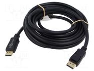 Cable; DisplayPort plug,both sides; PVC; Len: 5m; black; Core: Cu Goobay