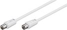Antenna Cable (<70 dB), Double Shielded, 1.5 m, white - coaxial plug > coaxial socket