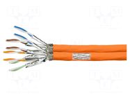 Wire; S/FTP; 2x4x2x23AWG; 7; wire; Cu; Insulation: LSZH; orange; 100m LOGILINK