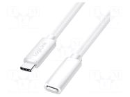 Cable; High Speed,USB 2.0; USB C socket,USB C plug; 2m; white LOGILINK