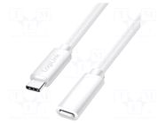 Cable; High Speed,USB 2.0; USB C socket,USB C plug; 2m; white LOGILINK