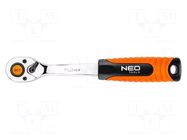 Rattle; with switch; 155mm; Teeth: 90; 1/4" NEO TOOLS