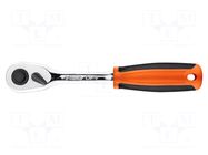 Rattle; 1/4"; straight,with switch; 155mm; Teeth: 45 NEO TOOLS