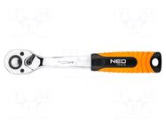 Rattle; with switch; 145mm; Teeth: 72; 1/4" NEO TOOLS