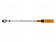 Wrench; torque; 570mm; 60÷330Nm; Mounting: 1/2" square NEO TOOLS
