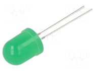 LED; green; 10mm; 5800mcd; 30°; Front: convex; 5.5÷20VDC; -30÷85°C OPTOSUPPLY