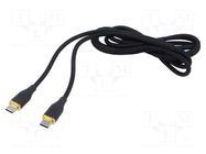 Cable; USB 2.0; USB C plug,both sides; 1.5m; black; silicone; 60W GEMBIRD