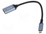 Adapter; HDMI socket,USB C plug; 4K,UHD 2160p; 0.15m; black SAVIO