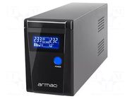 Power supply: UPS; 510W; 850VA; 195÷255V; 305x85x141mm; 9Ah; 6h ARMAC