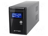 Power supply: UPS; 480W; 850VA; 195÷255V; 305x85x141mm; 9Ah; 6h ARMAC
