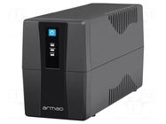 Power supply: UPS; 390W; 650VA; 195÷255V; 283x95x140mm; Schuko x2 ARMAC