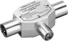 Coaxial T Adapter: Double Coaxial Socket > Coaxial Plug - metal adapter plug