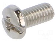 Screw; M3x6; Head: cheese head; Phillips,slotted; brass; nickel KEYSTONE