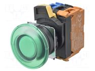 Switch: push-button; 22mm; Stabl.pos: 2; NO; green; LED; IP66; A22NL OMRON