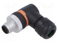 Connector: M12; plug; PIN: 8; male; 30V; angled 90°; IP67; for cable LAPP