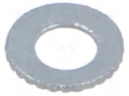 Washer; internally serrated; M3; D=6mm; h=0.9mm; spring steel BOSSARD
