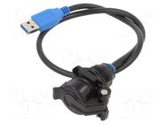 Cables Composite access point USB3.2 Gen1 jam nut panel moun AMPHENOL