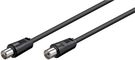 Antenna Cable (<70 dB), Double Shielded, 7.5 m, black - coaxial plug > coaxial socket