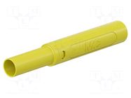 Connector: 4mm banana; plug; 32A; 1kV; yellow; insulated; 2.5mm2 STÄUBLI
