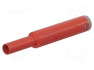 Connector: 4mm banana; socket; 32A; 1kV; L: 65mm; red; gold-plated STÄUBLI