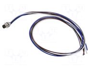 Connector: M8; socket; male; 30V; 3A; PIN: 5; IP67; cables; 0.34mm2 LUTRONIC