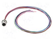 Connector: M12; socket; female; 1.5A; 30V; PIN: 12; IP67; straight LUTRONIC