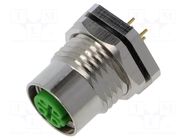 Connector: M12; socket; female; 4A; 250V; PIN: 4; IP67; straight; THT LUTRONIC