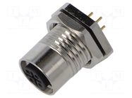 Connector: M12; socket; female; 4A; 250V; PIN: 4; IP67; straight; THT LUTRONIC